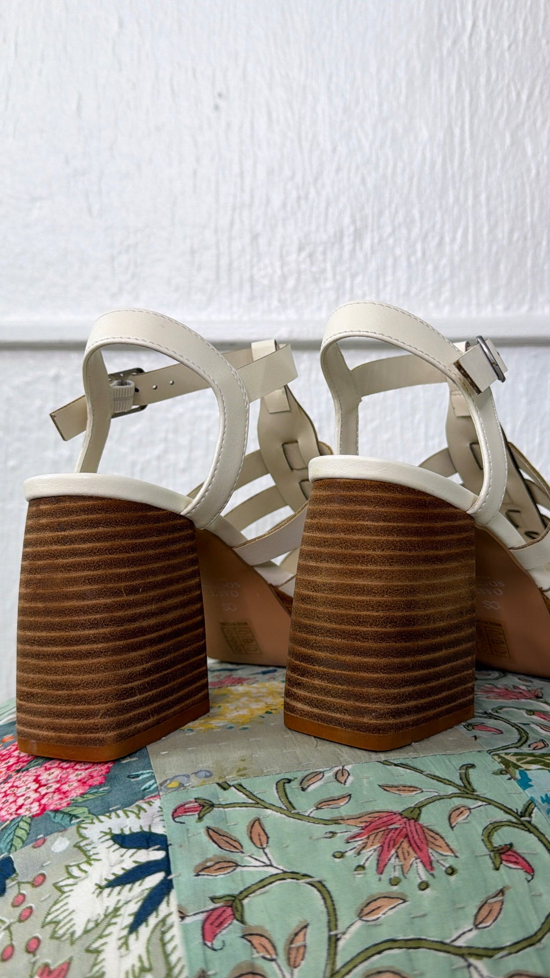 Hailee Gladiator Block Heel, White