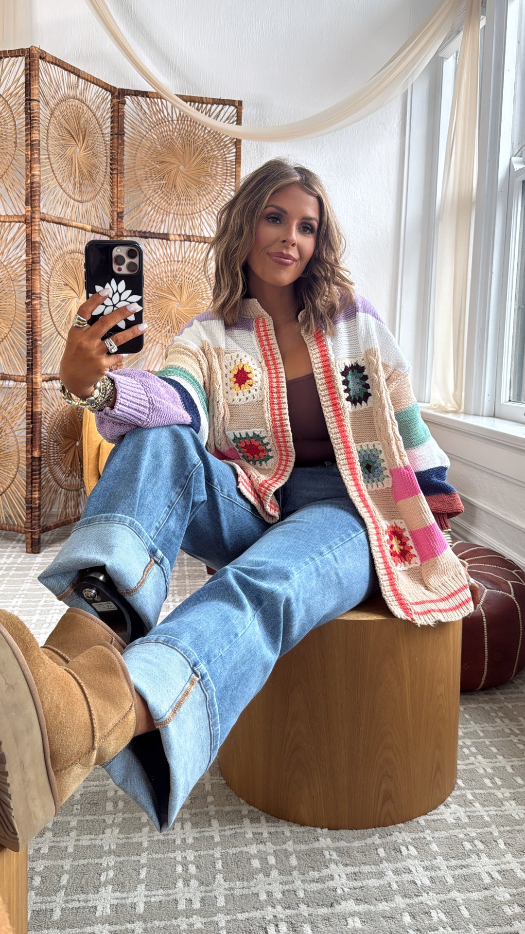 Sophie Color block Cardigan, Multi