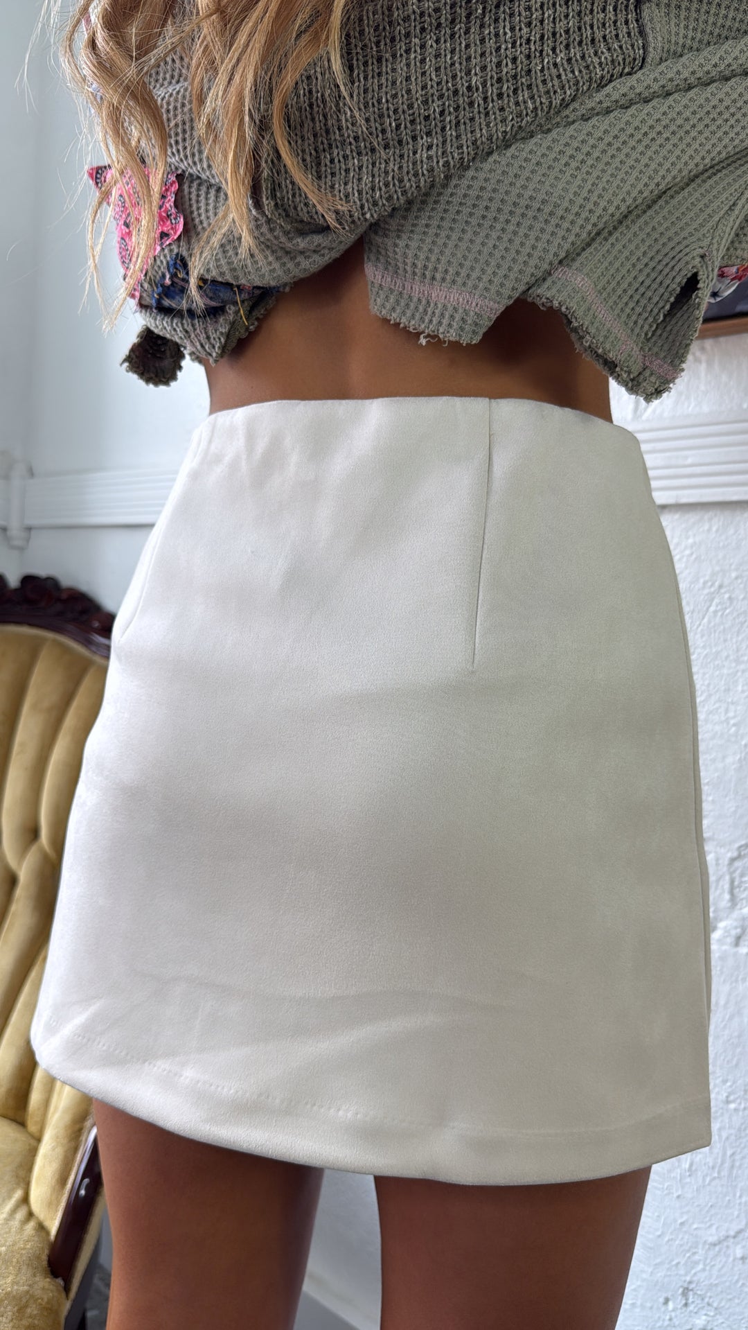 Willow Dust Mini Skirt, Ecru