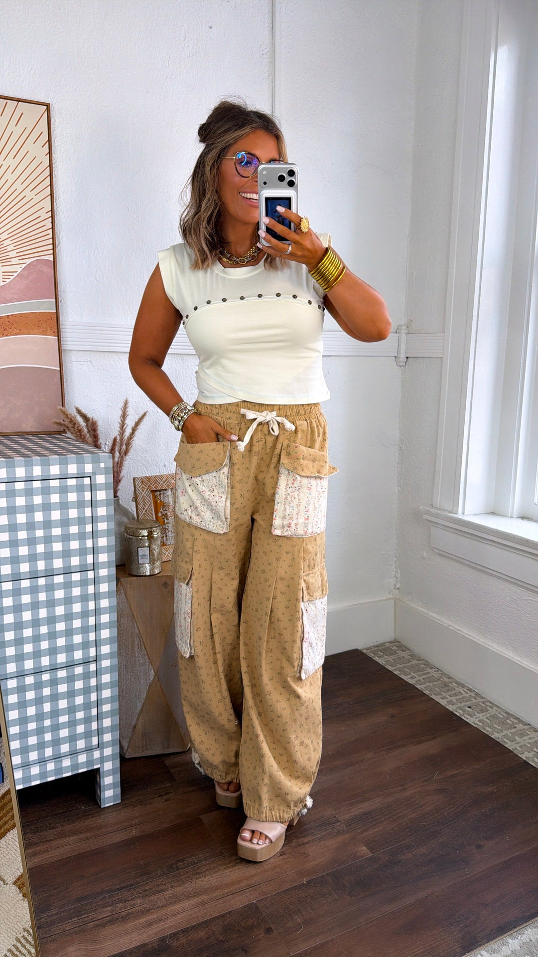 The Classic Studded Top, Butter Milk