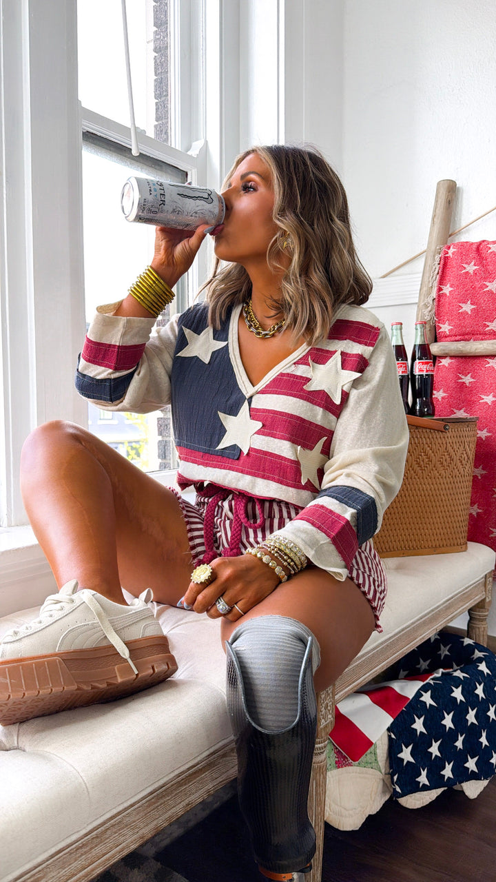 American Dream Top, Cream Multi