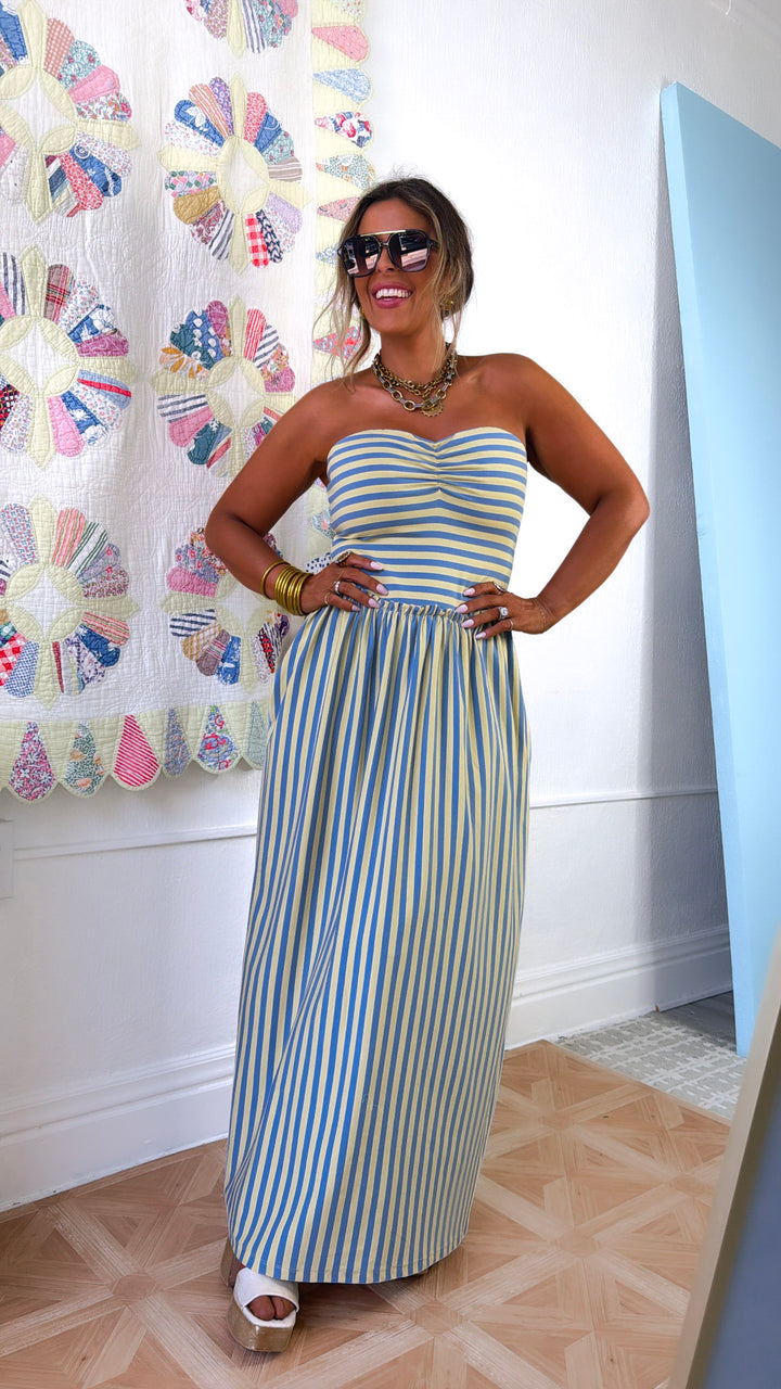 The Grandview Midi Dress, Daisy/Blue