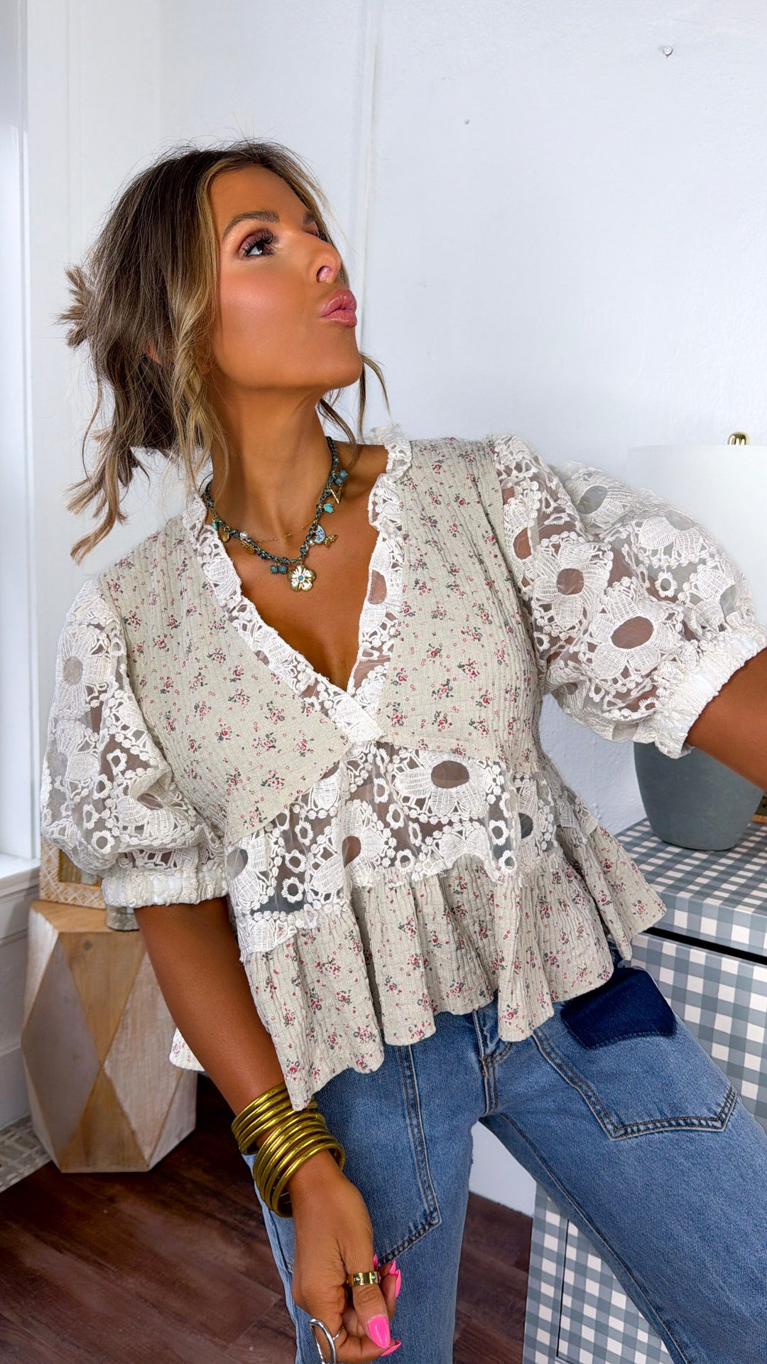 Summer Rays Blouse, Taupe