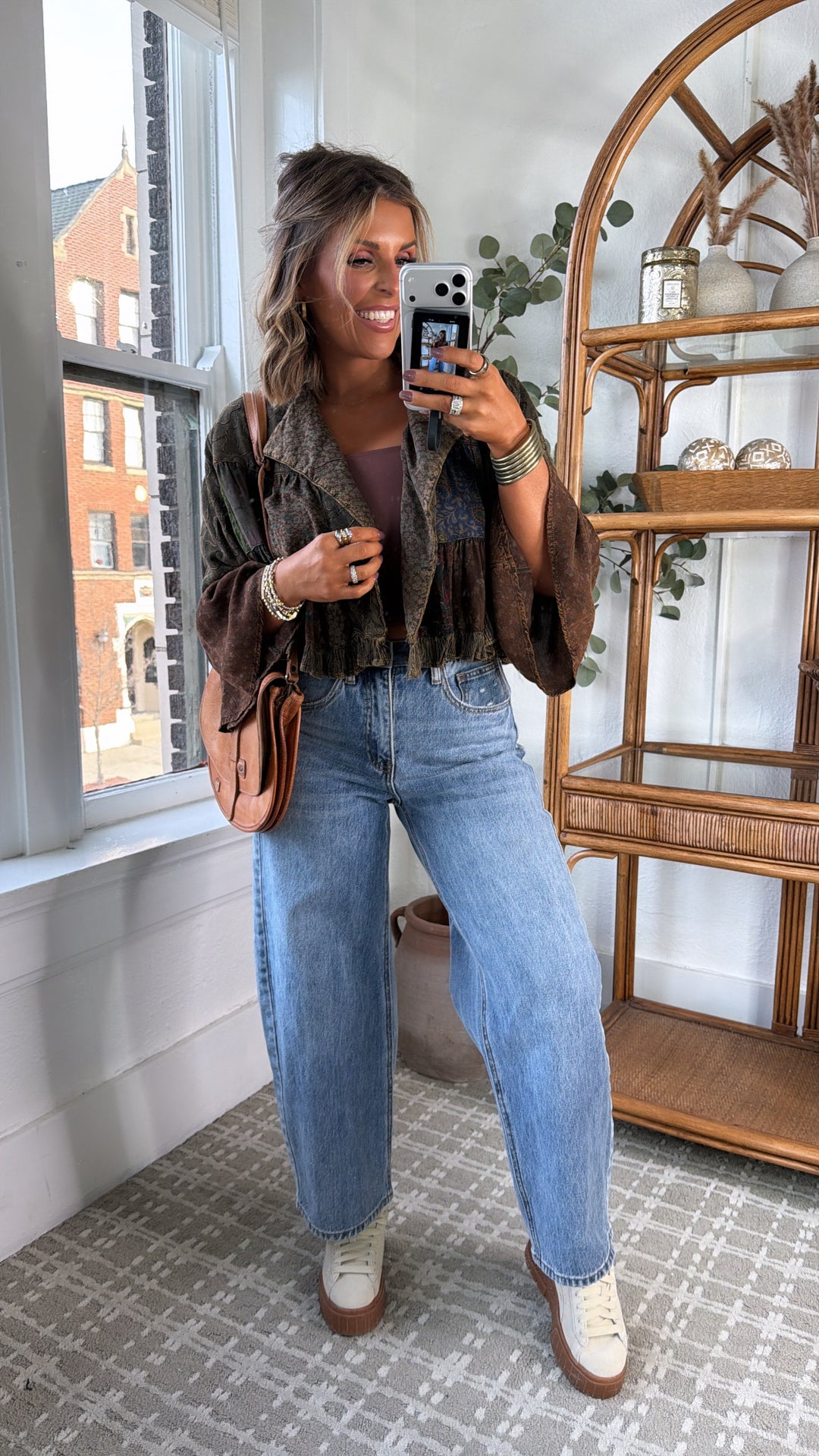 Sage Lane Cropped Cardi Jacket, Amber