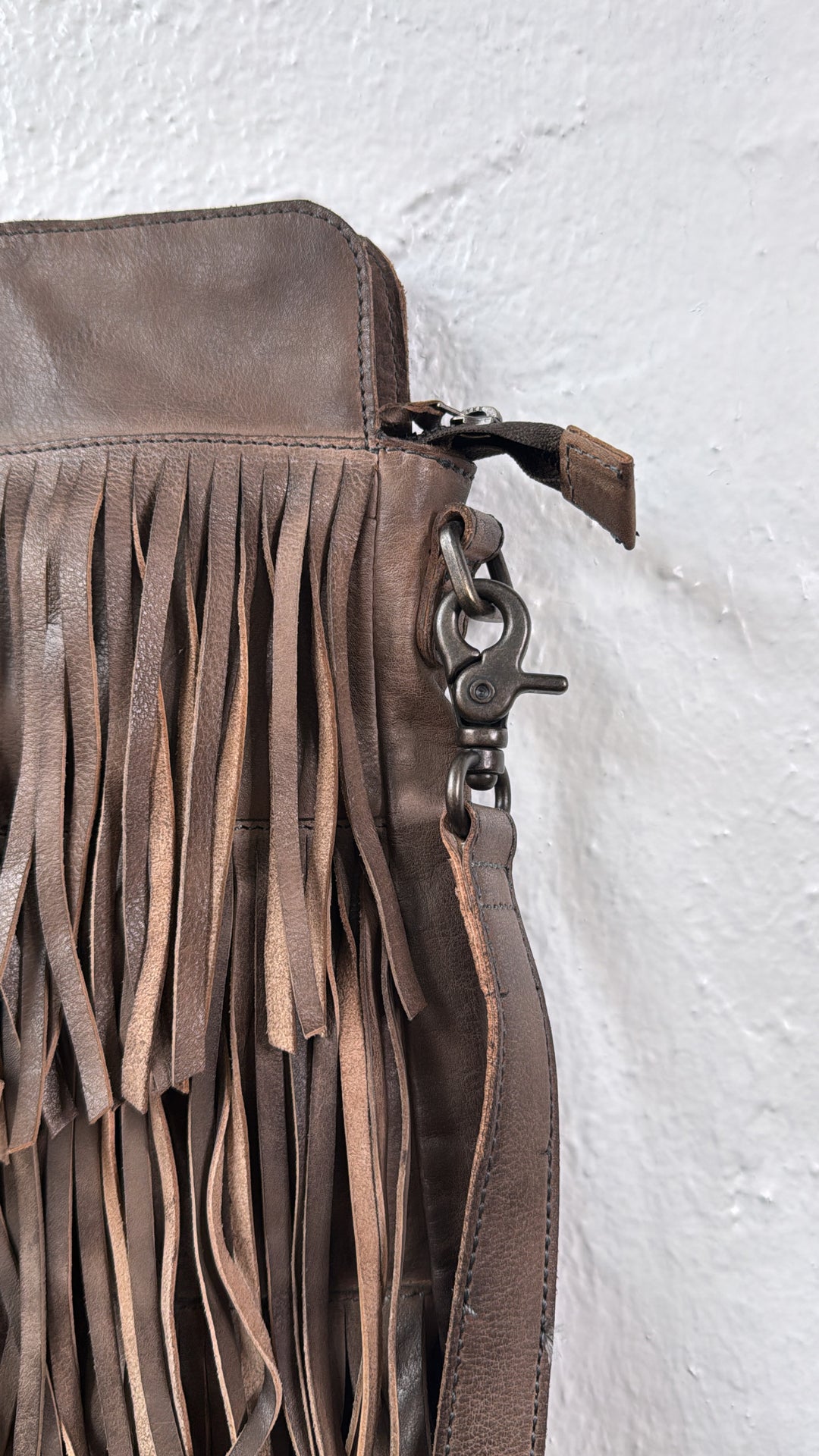 Bristol Layered Fringe Tote, Grey