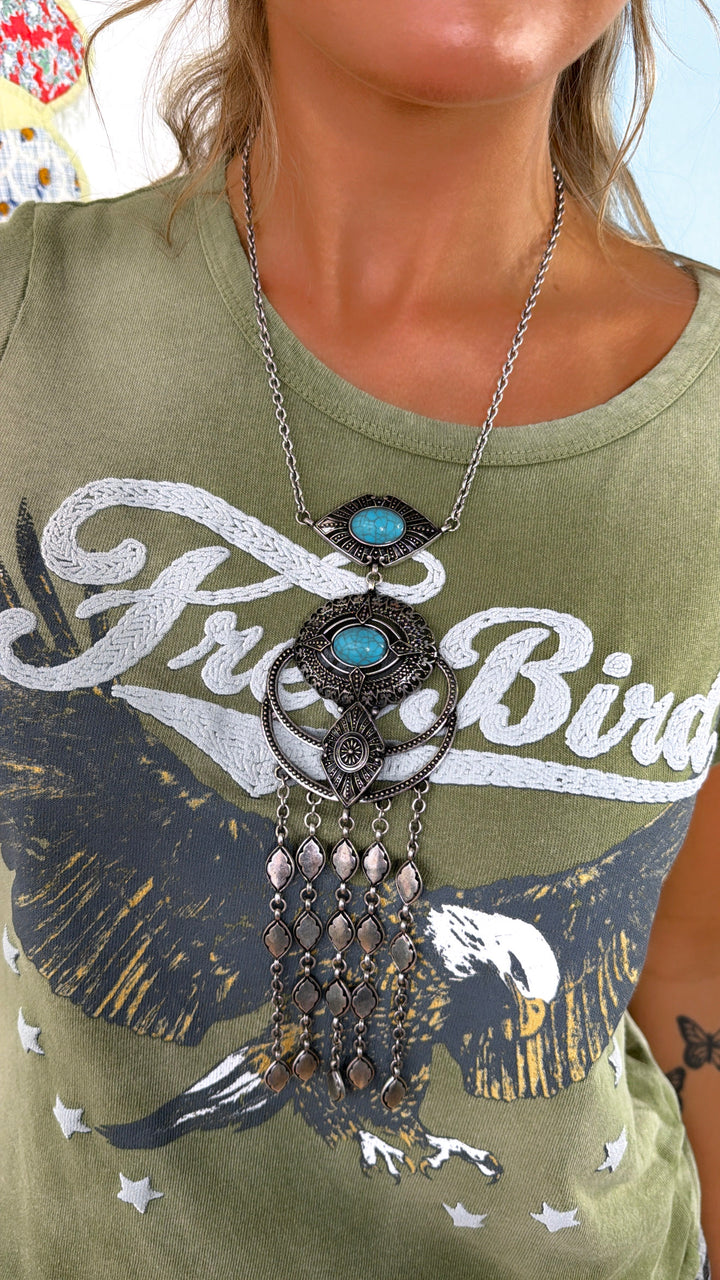 Evil Eye Fringe Necklace