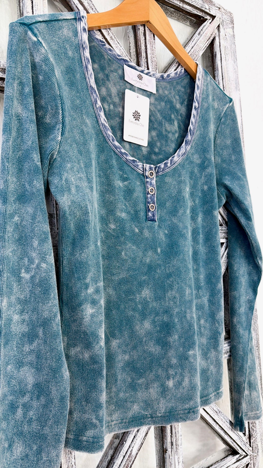 Washed Edge Long Sleeve, Washed Emerald