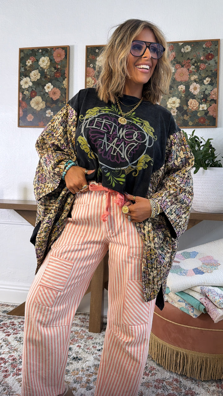 Silver Springs Poncho Top, Black