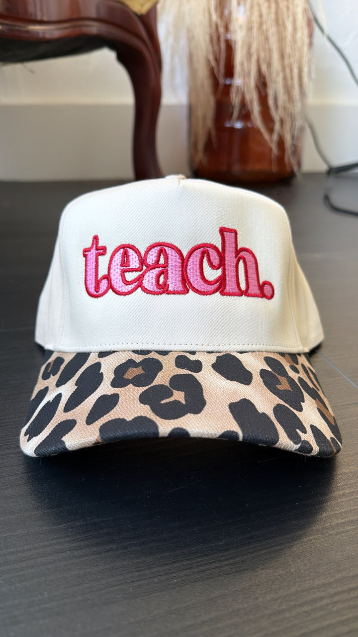 Teach Trucker Hat, Leopard