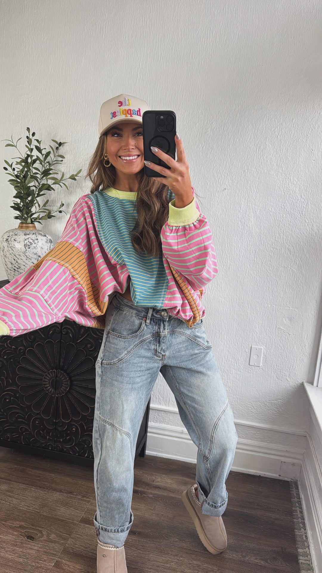 Stitch & Sail Mix Matched Top, Blue/ Pink