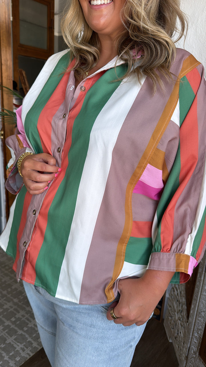 All Retro Multi Color Striped Top