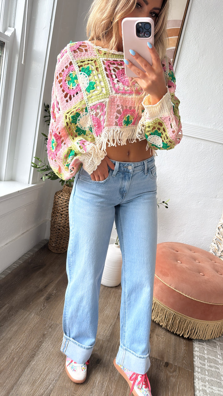 Leo Lower Rise Wide Leg Denim Jean, VERVET