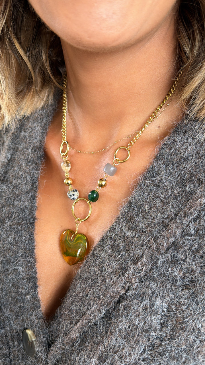 Treasure Jewels: Golden Meadow Heart Necklace