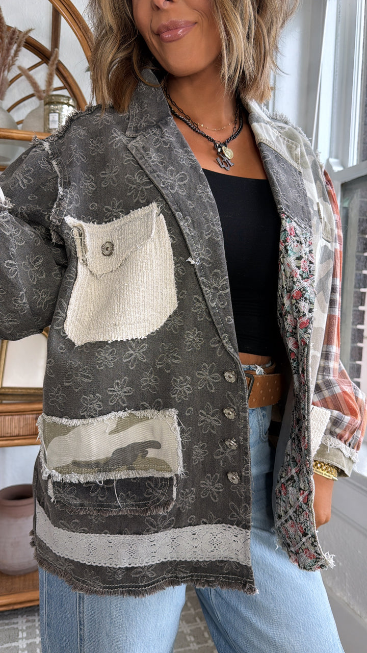 Camo Petal Jacket, Black