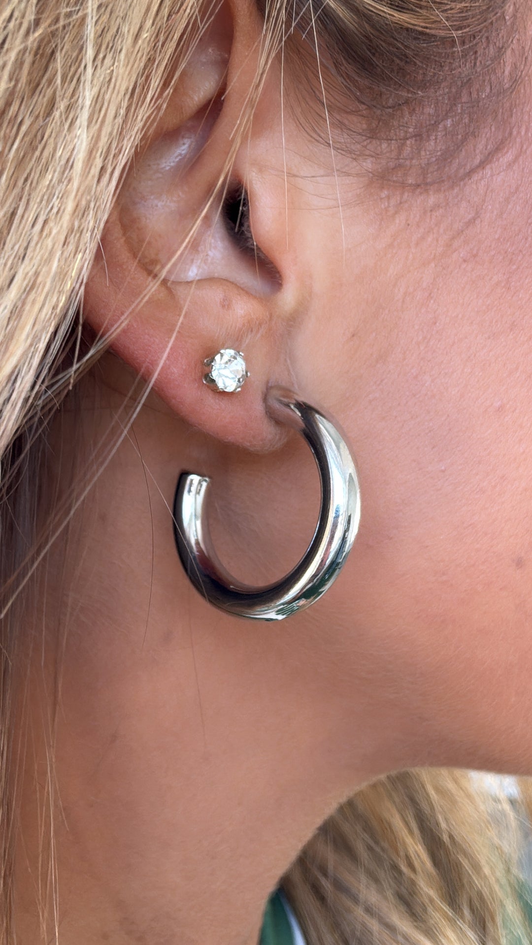 Taylor Thick Open Hoop , Silver