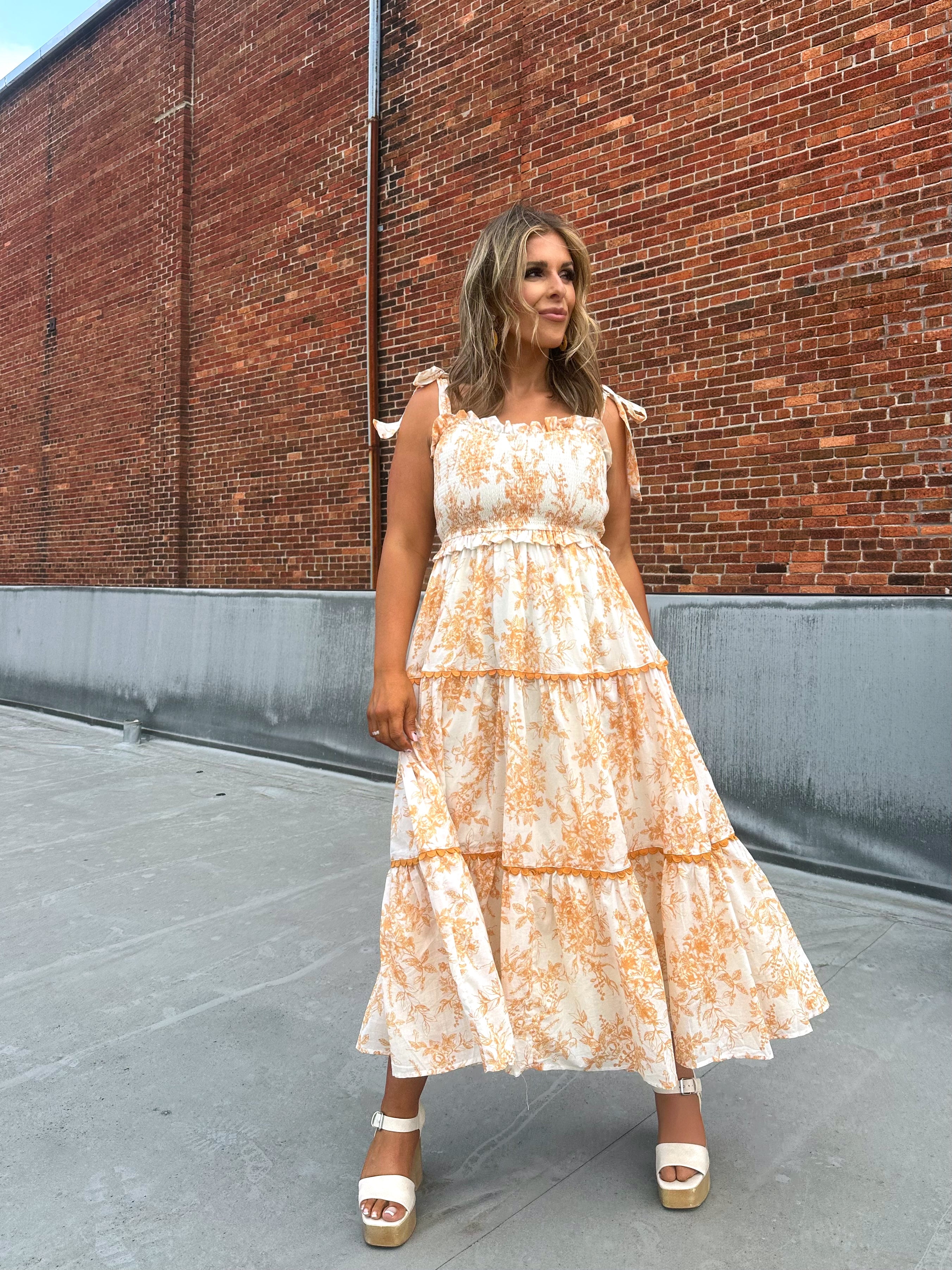 Wanderlust Lace Trim Floral Midi Dress – Everyday Chic Boutique