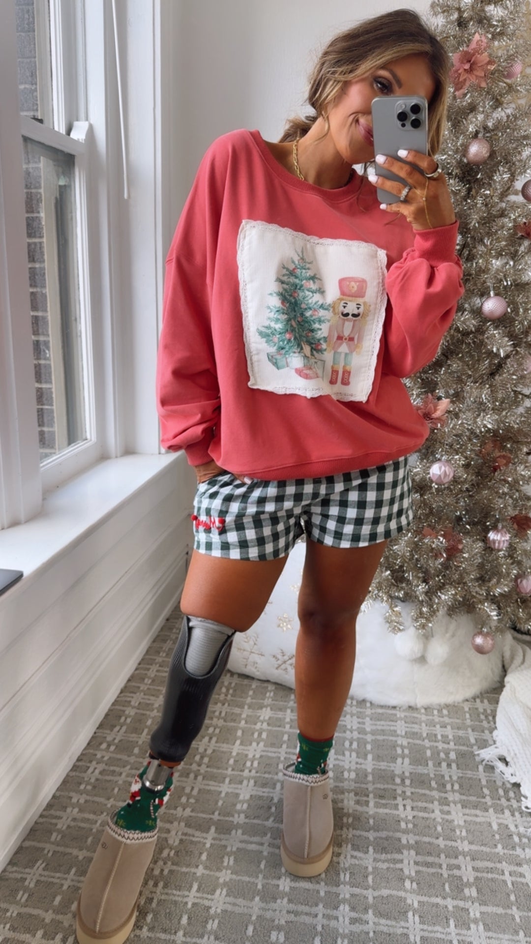 Nutcracker Christmas Sweatshirt, Dk. Coral
