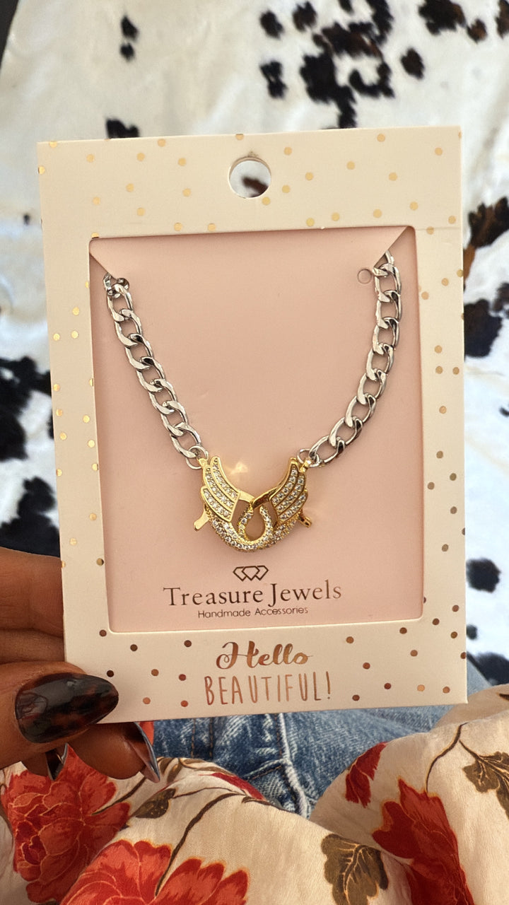 Treasure Jewels: Wing Silver Necklace