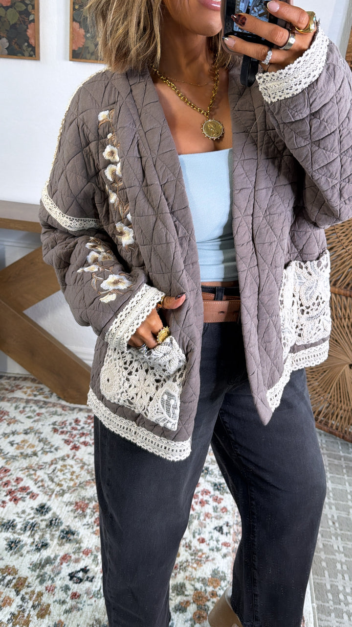 Canyon Quilted Jacket, Charcoal