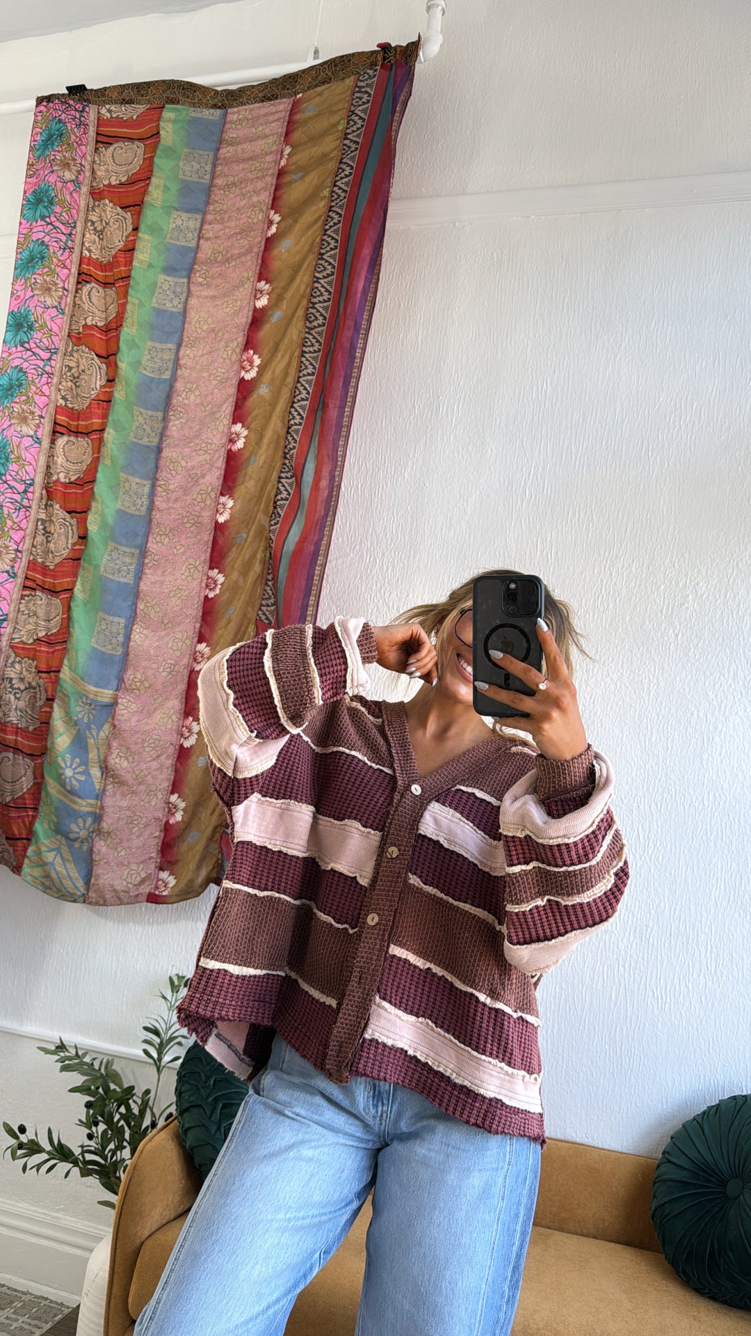 Lilou Vintage Cardigan, Wine Combo