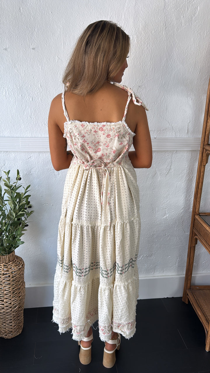 Fallin Florals Maxi Dress, Cream