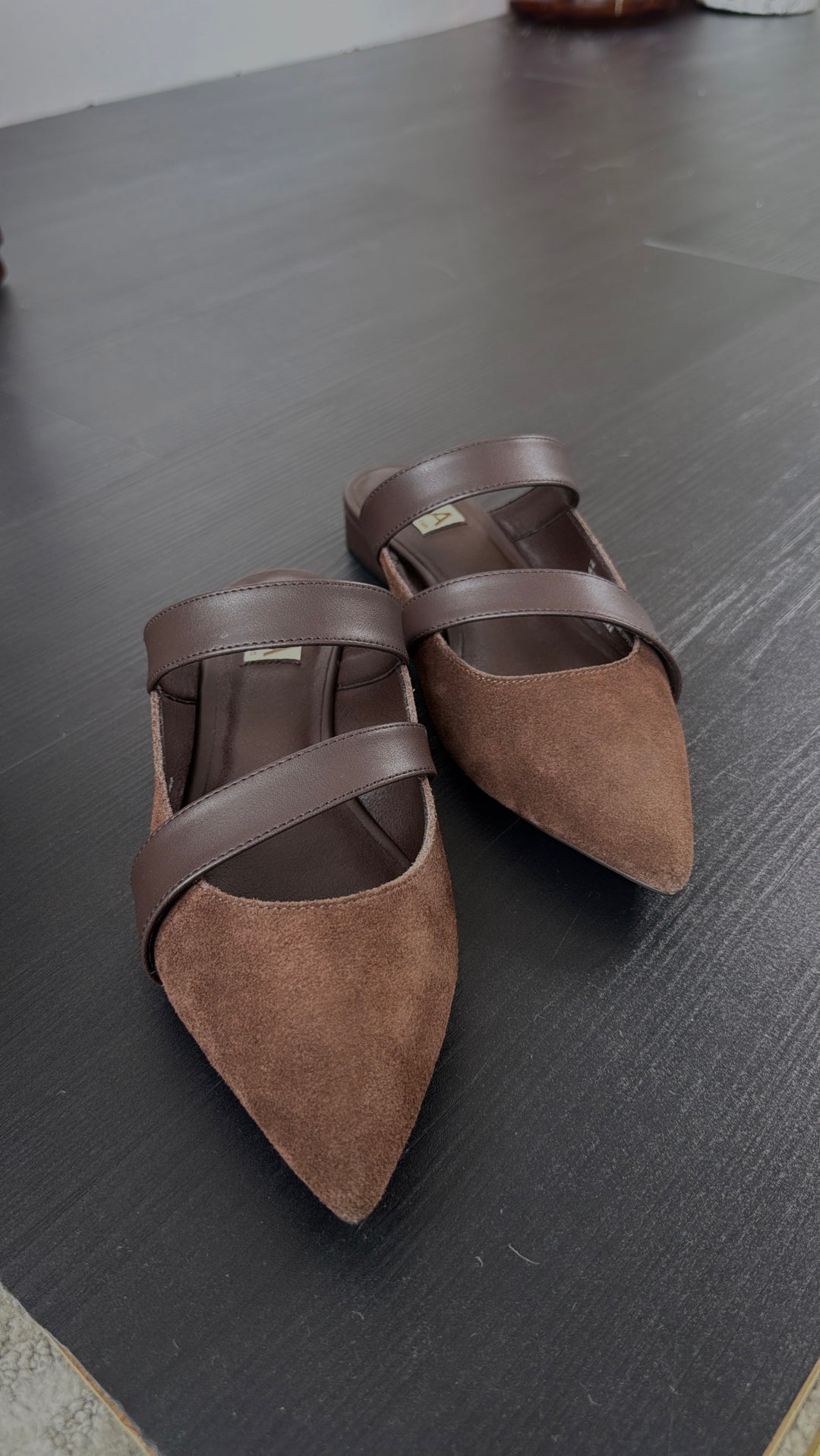 Roasted Almond Suede Mule, Chocolate