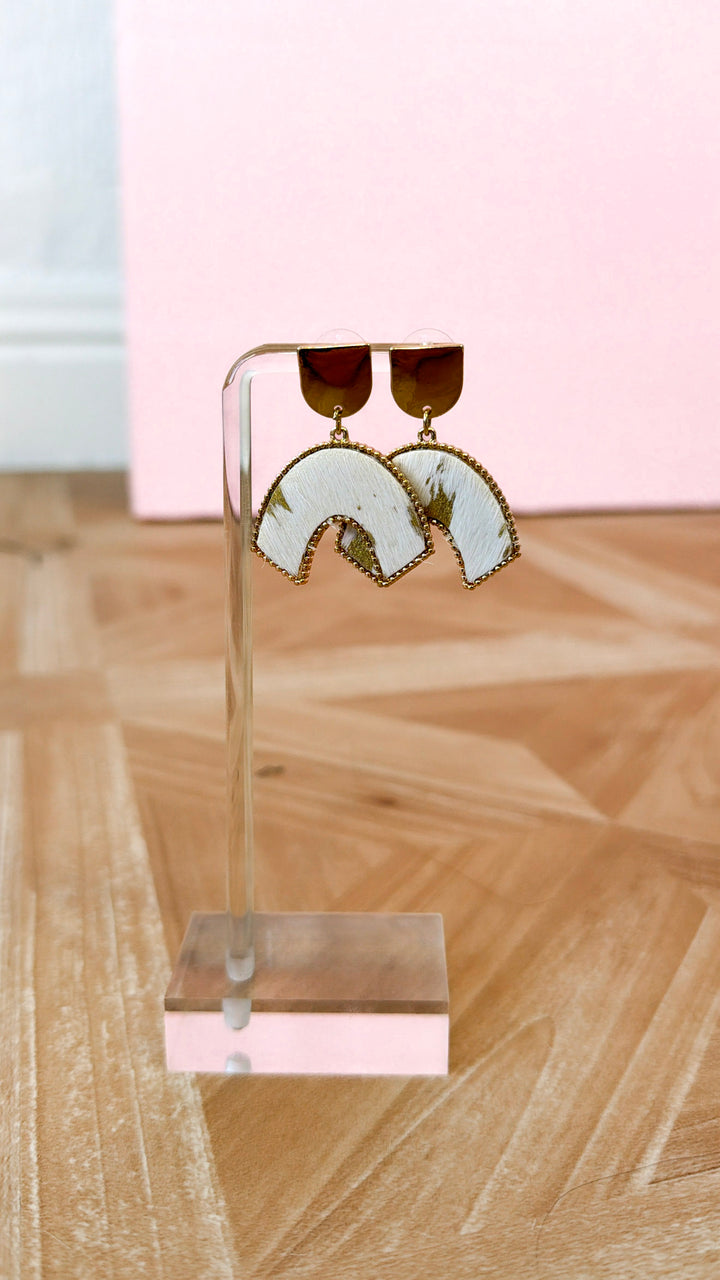 Golden Printed Earring, Gold