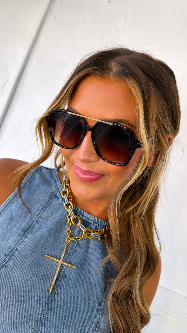 FREYRS - Spencer Aviator Sunglasses, Brown