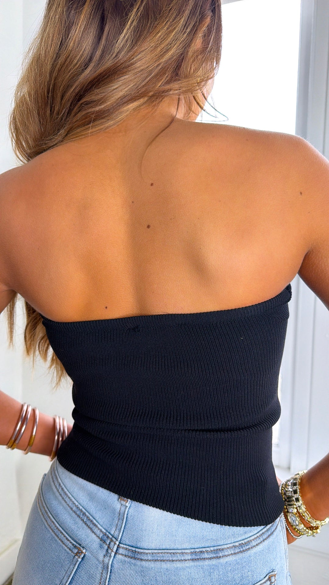 Angel Twist Tube Top, Black