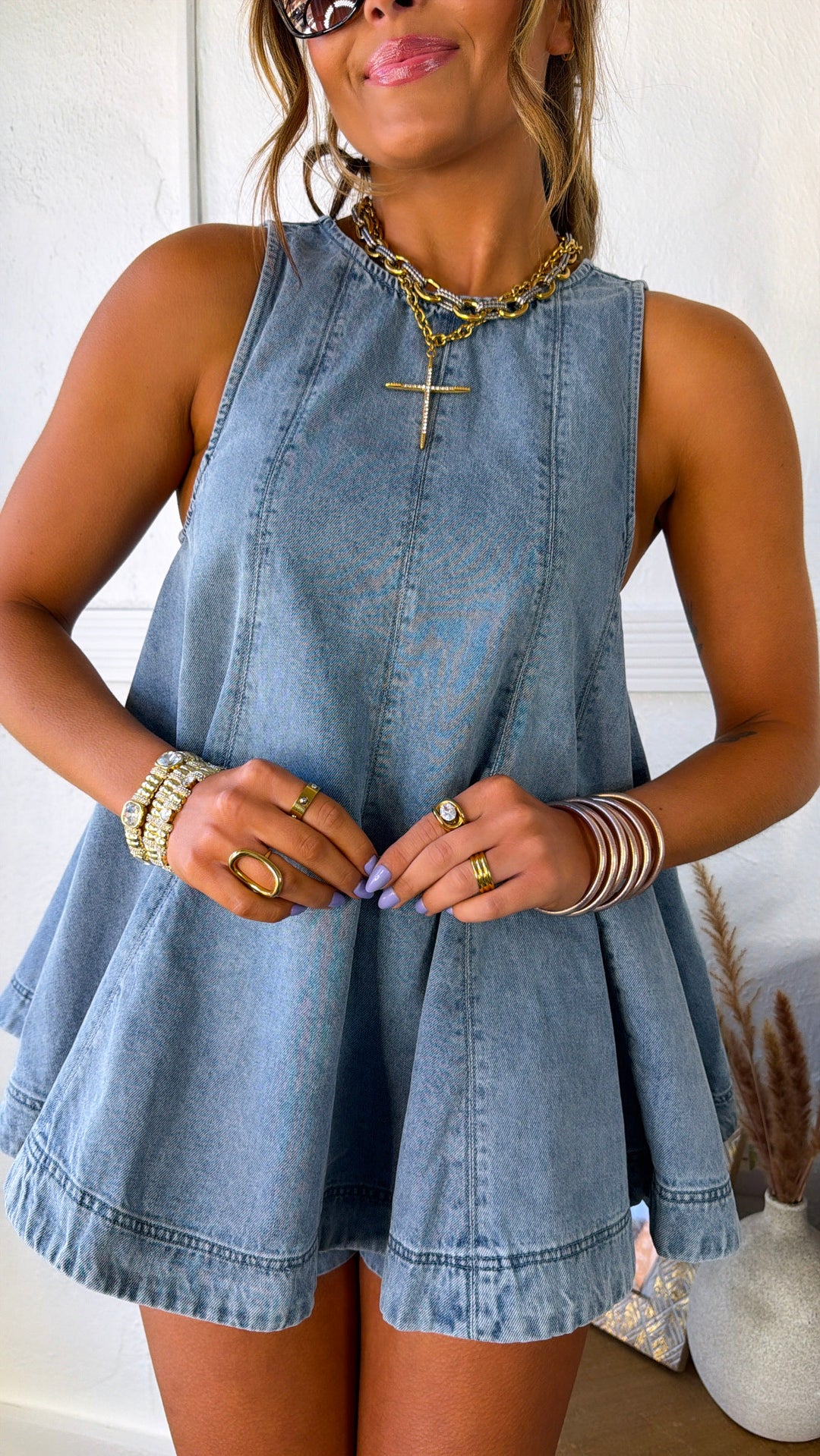 Blueberry Milk Denim Top, Denim