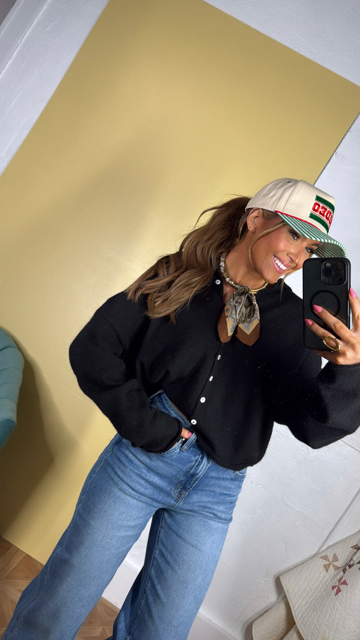 Penelope Knit Cardigan, Black