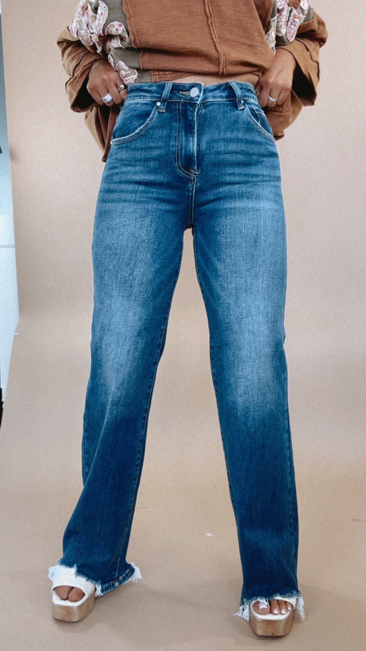 The Blake Wide Leg in Milk