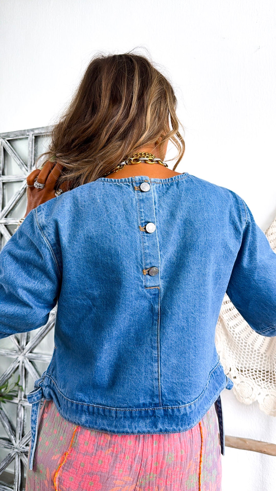 Whiskey Row Denim Top, M.Blue