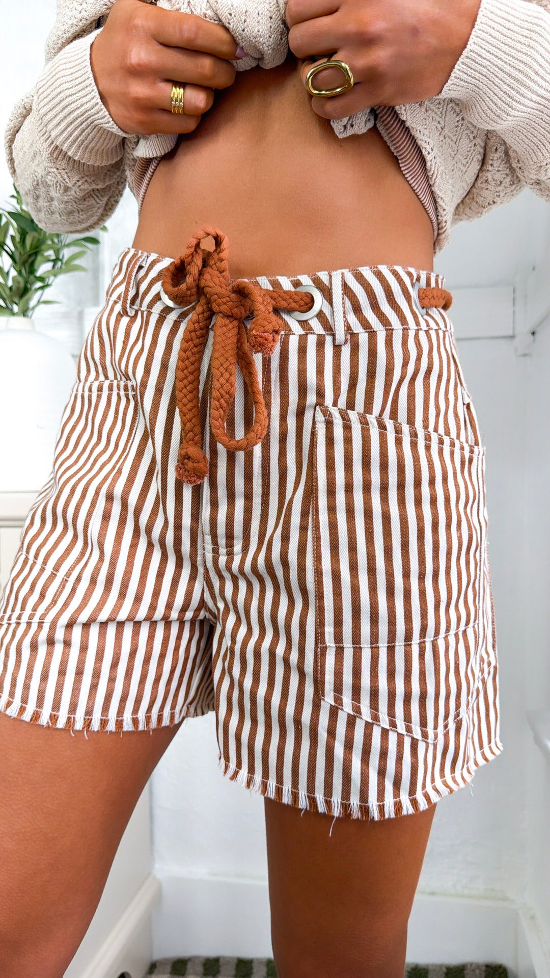Bay Street Rope Tie Shorts, Caramel