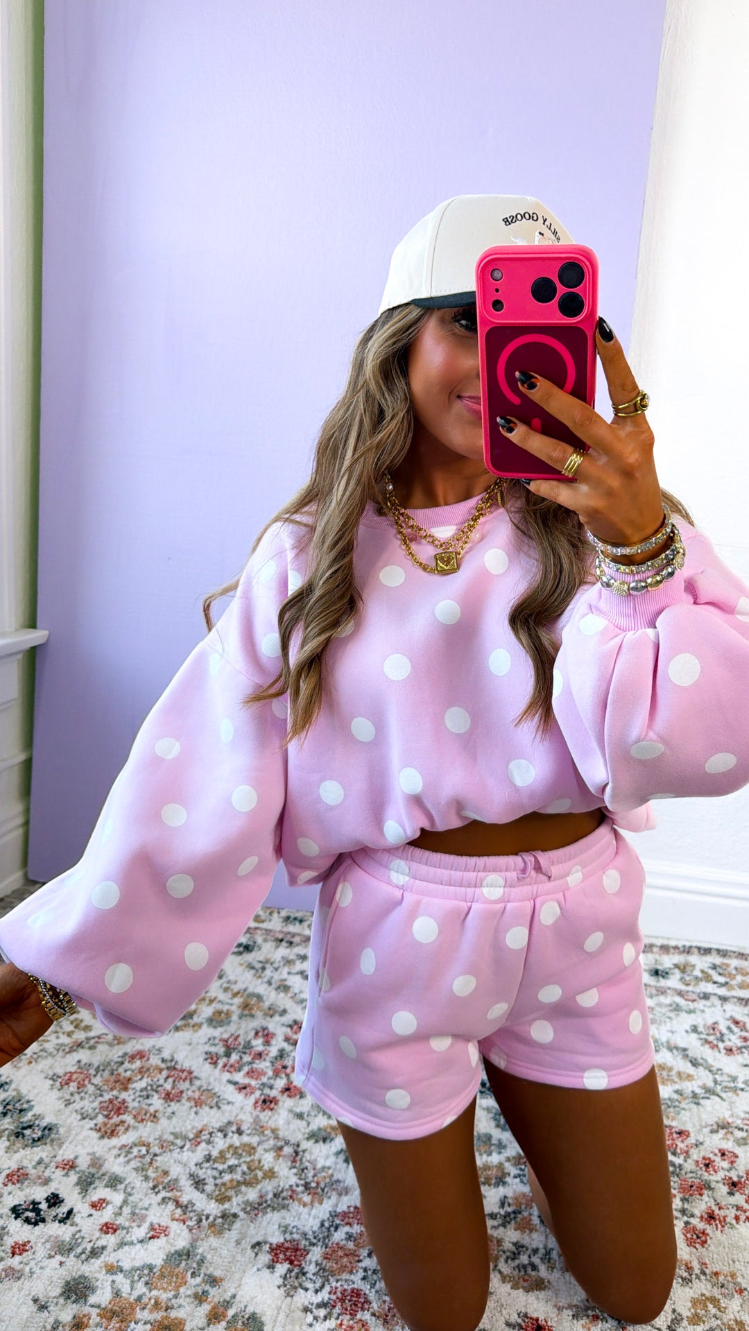Set In Polka Dot Set, Pink/White