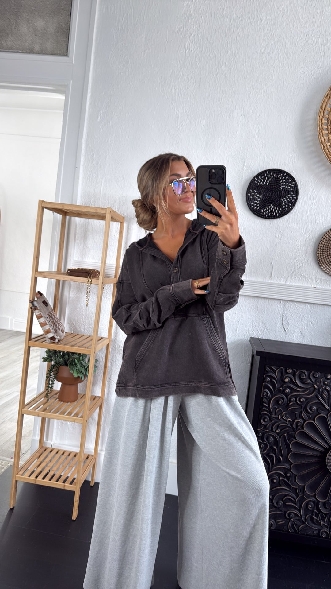 Campfire Nights Hoodie, Washed Black