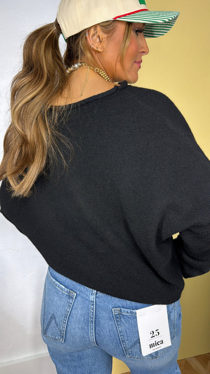 Penelope Knit Cardigan, Black