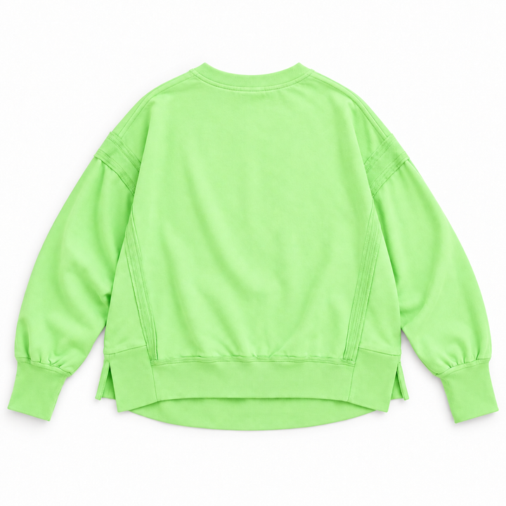 Leopard Boo & Lace Sweatshirt, Dk.Lime