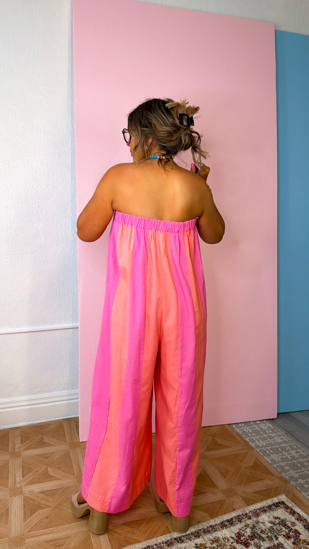 Sun Pop Jumpsuit, Hibiscus/ Melon