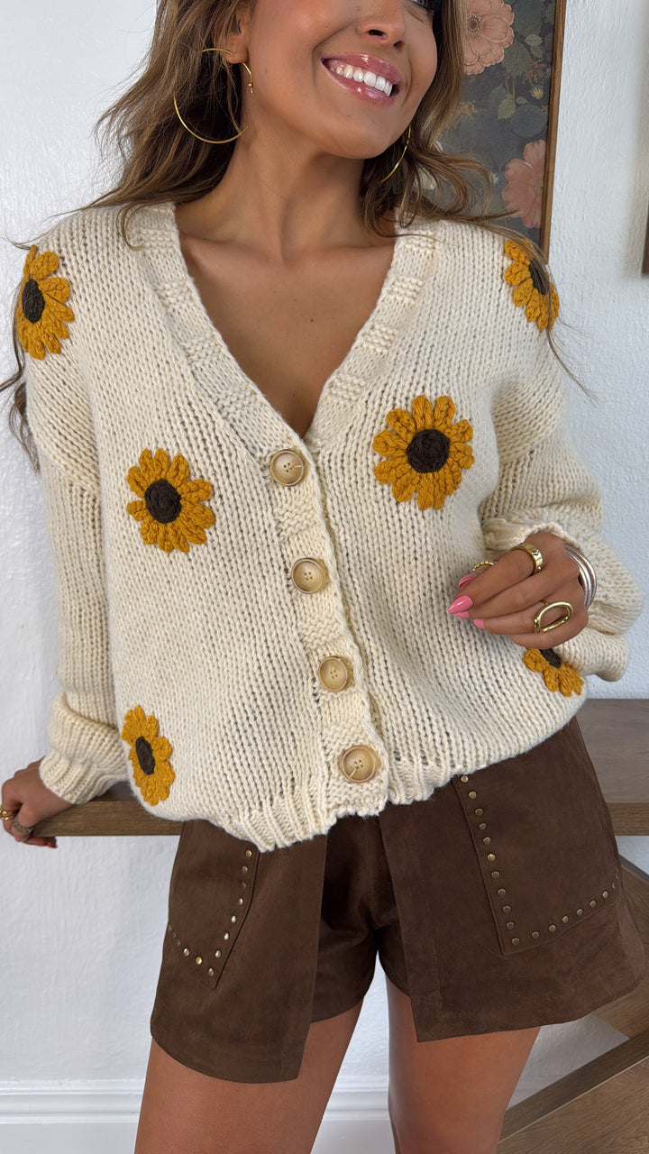 Sunflower Fields Cardigan, Cream