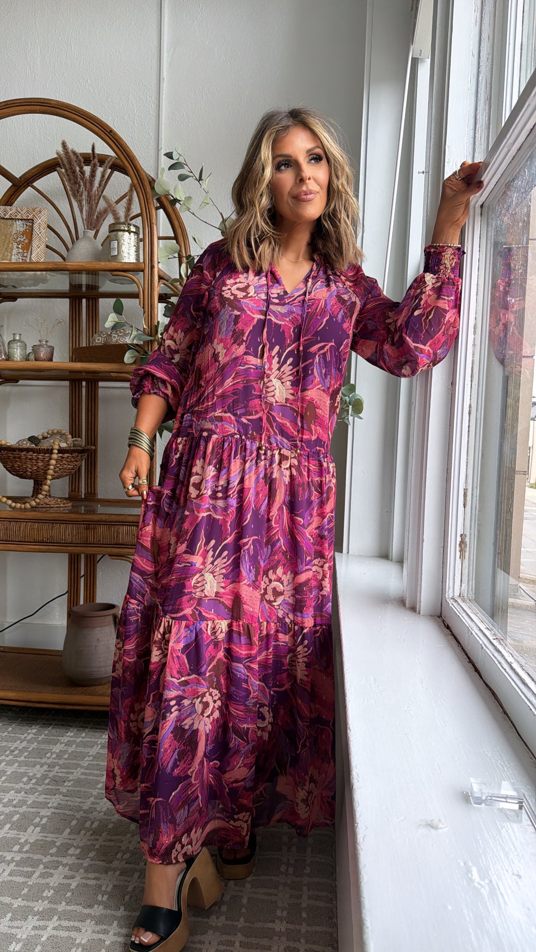 Violet Dusks Maxi Dress, Purple Multi