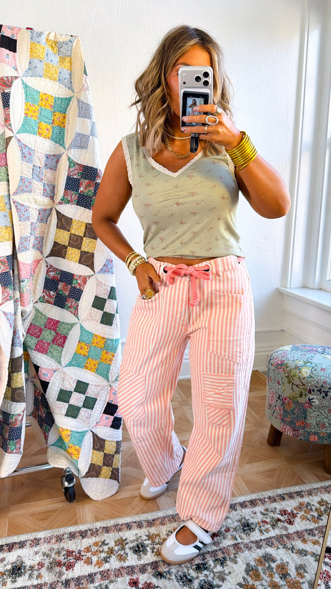 Dune Twill Barrel Pant, Coral Peach