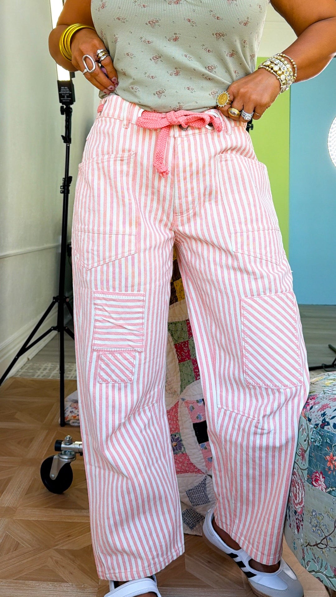 Dune Twill Barrel Pant, Coral Peach