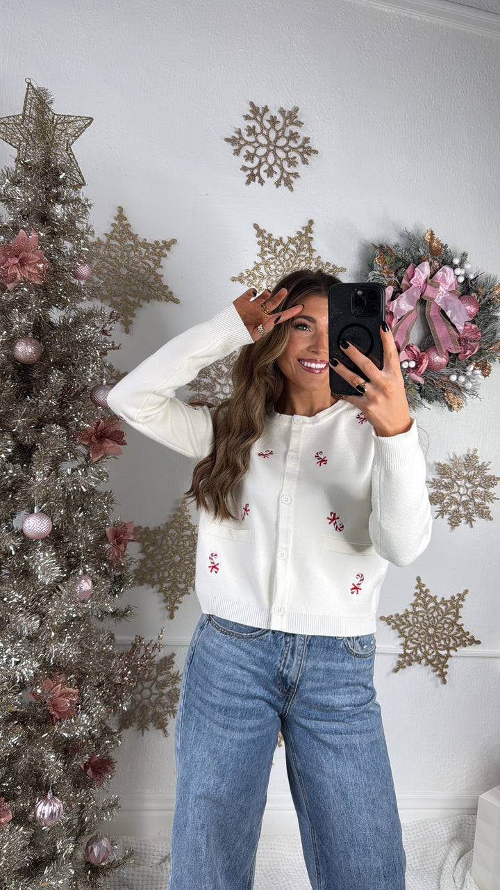 Candy Cane Lane Sweater, Cream