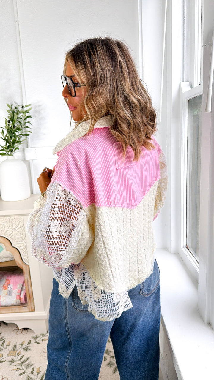 Savilla Springs Jacket, Striped Pink