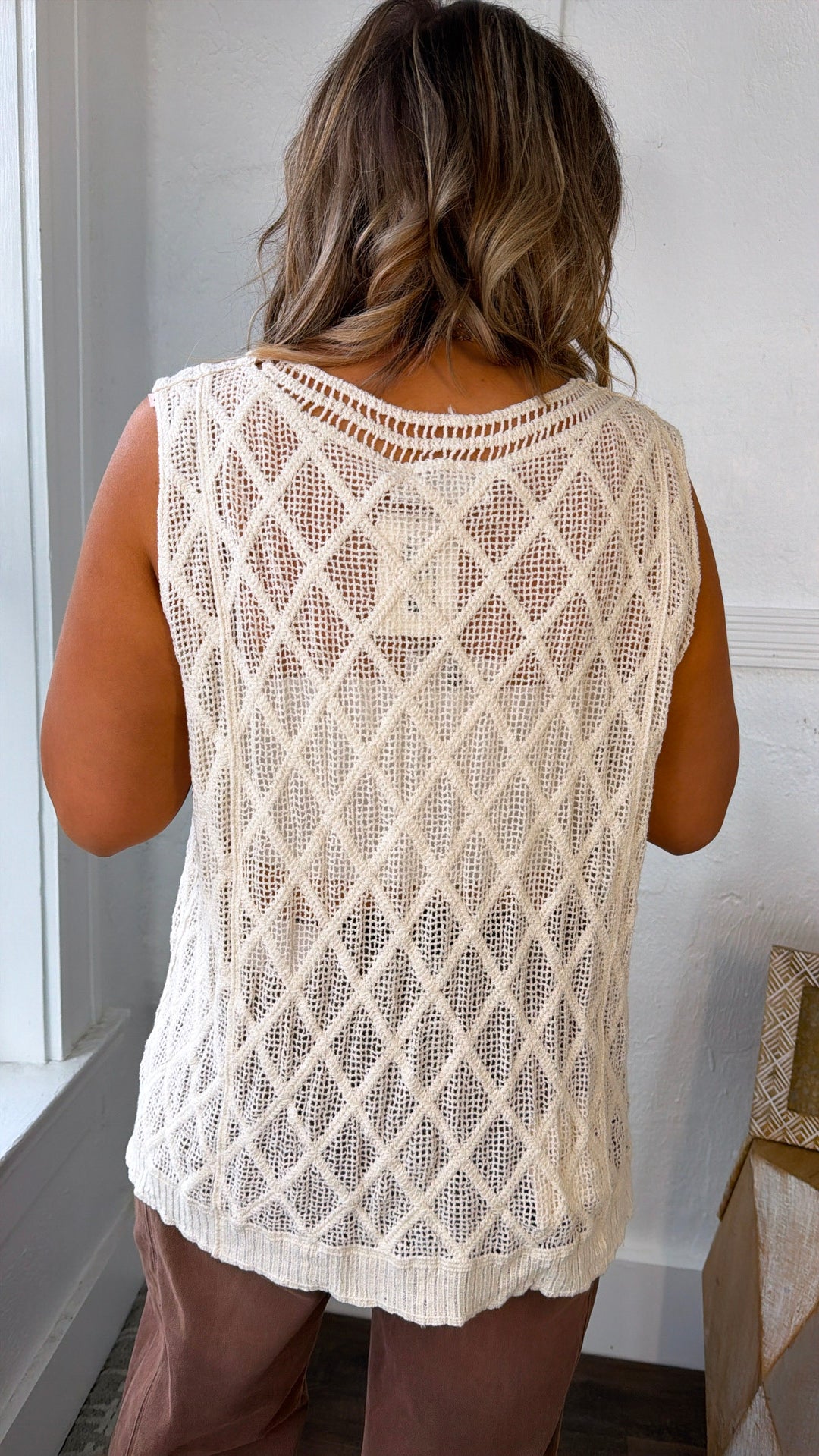 Cotton Cloud Sweater Tank, Natural