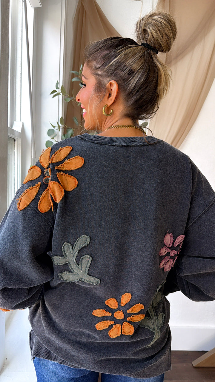 Floral Days Sweatshirt, Black