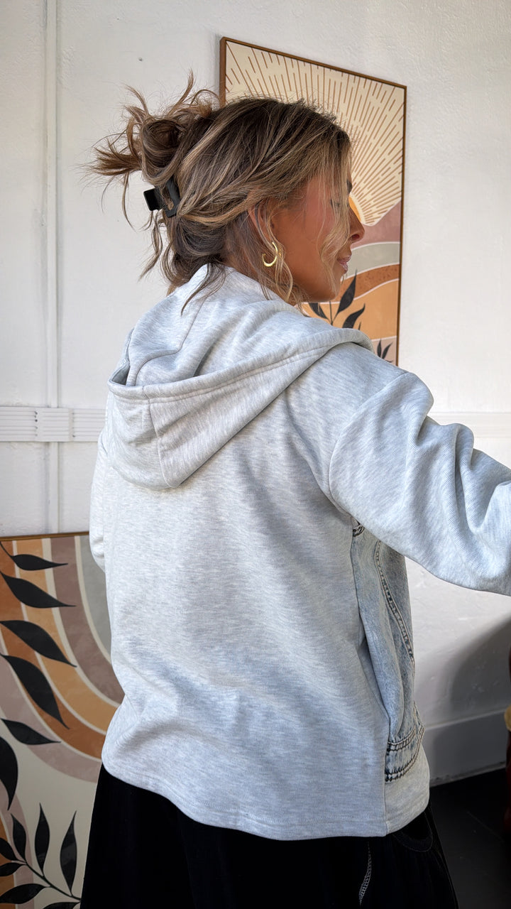 Blue Haven Zip Up, Denim/Grey