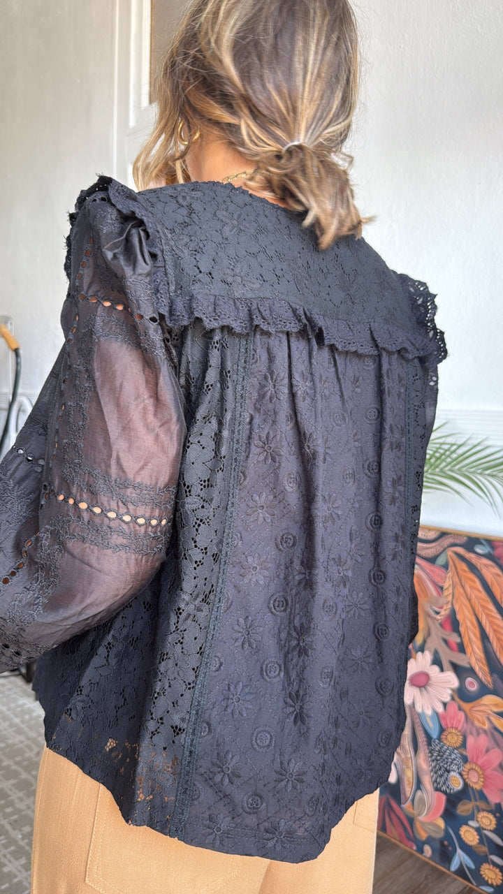 Romantic Street Blouse, Black