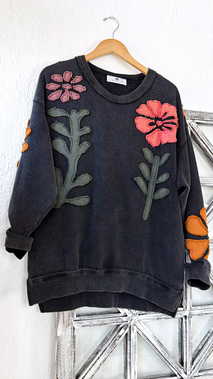 Floral Days Sweatshirt, Black